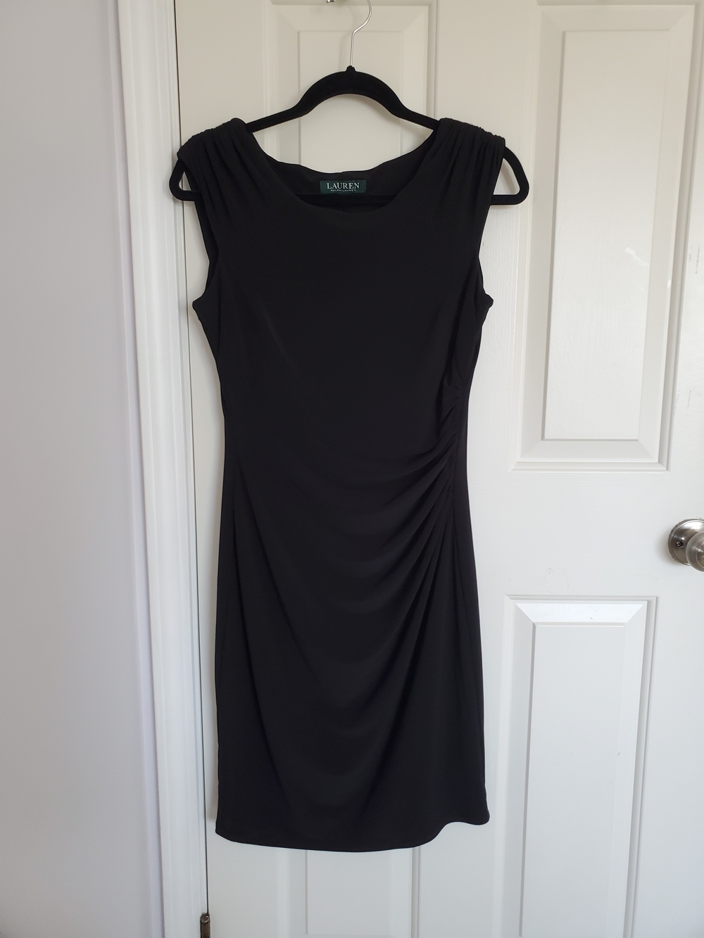 Ralph Lauren Black Sleeveless Midi Sheath Dress
